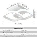 Modern LED Ceiling Lamp White Acrylic Chandelier Fixture Nordic Aluminum Lights Living Dining Room Lustre Hall Decor Plafon