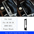 For Audi A6 S6 C6 2005-2011 Piano Black Centre Gear Shift transmission Panel Cover Car inside Trim Accessories Sticker