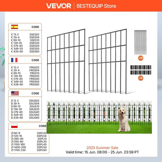 SucceBuy Garden Fence No Dig Fence Animal Barrier Fence Underground Decorative Garden Fencing with 1.5 in Spike Spacing for Yard