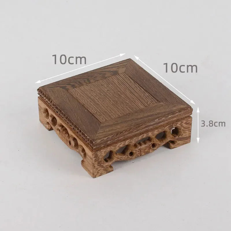 Retro Wooden Tea Tray Table Small Square Teapot Bases Bonsai Stand Bonsai Pedestal Wooden Base Vintage Furniture Home Decor