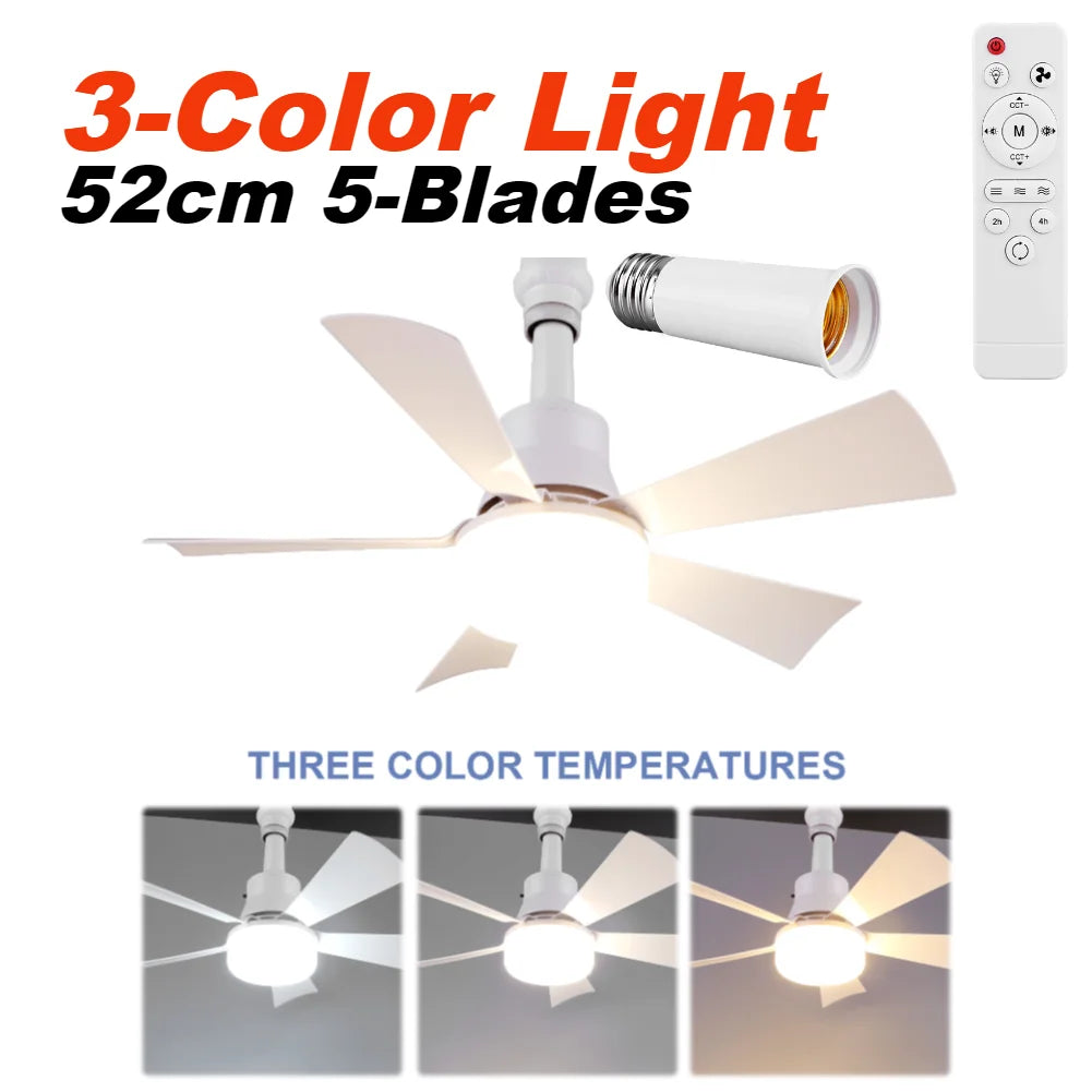 40W Ceiling Fan Lamp RGB Dimmable Ceiling Fanlight Stepless Dimming E2