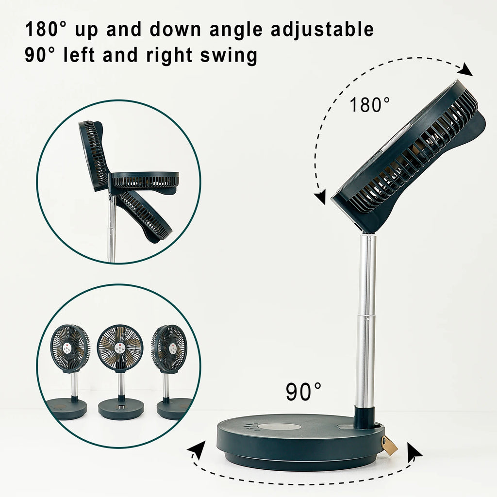 10 inches Remote control aluminum alloy folding fan outdoor home ultra