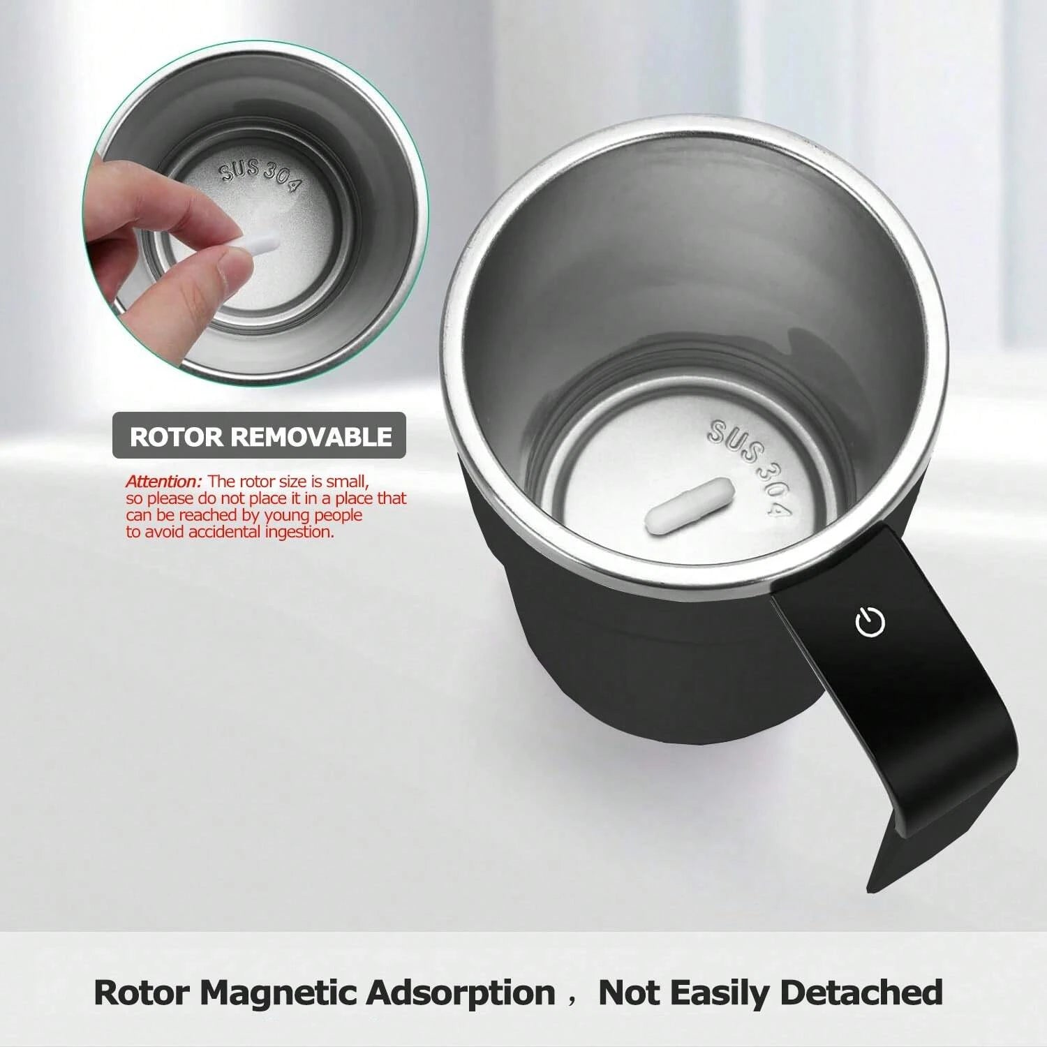 New USB Rechargeable Automatic Magnetic Cup Electric Coffee Milk Self Mixing Mug Home IP67 Waterproof Food Safe 380ML Coffee Mug