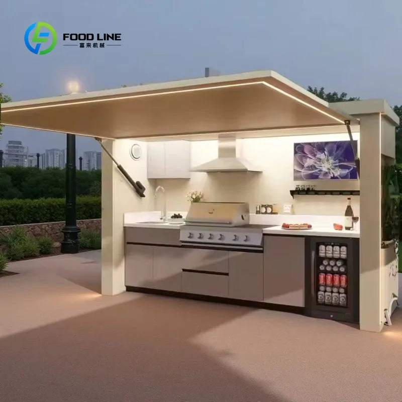 Customized Multi-Functional Sink Cabinet Outdoor Kitchen Basin Stove Cabinet Outdoor Kitchen Cabinets With Outdoor Grill