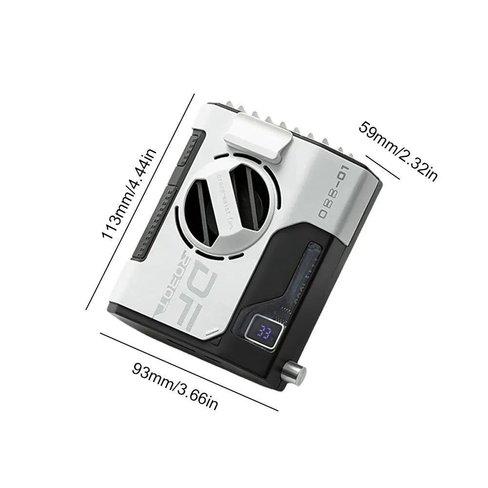 Portable Waist Fan Rechargeable 5 Speeds Wearable Belt Fan LED Digital