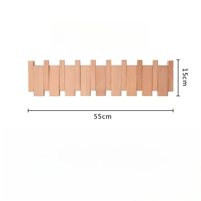 Walnut Wall Hanging Coat Racks Wall Entry Door Porch Hanging Coat Rack Perforated Solid Wood Creative Piano Keys Clothes Hook