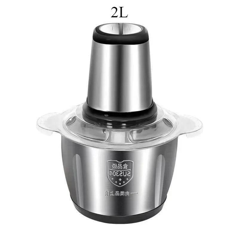 Electric Meat Grinder Stainless Steel Food Processor Chopper Kitchen Utensils Vegetable and Fruit Chopper Household Grinder