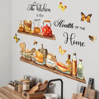 Kitchen Wall Stickers Tableware Butterfly Dining Room Wall Decals Kitchens Heart Utensil Decoration Decor for Home