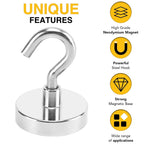 10Pcs Strong Magnetic Hooks Punch free Practical Load Bearing Hook Thick Wall Storage For Indoor Outdoor Home Kitchen 2/12/34kg