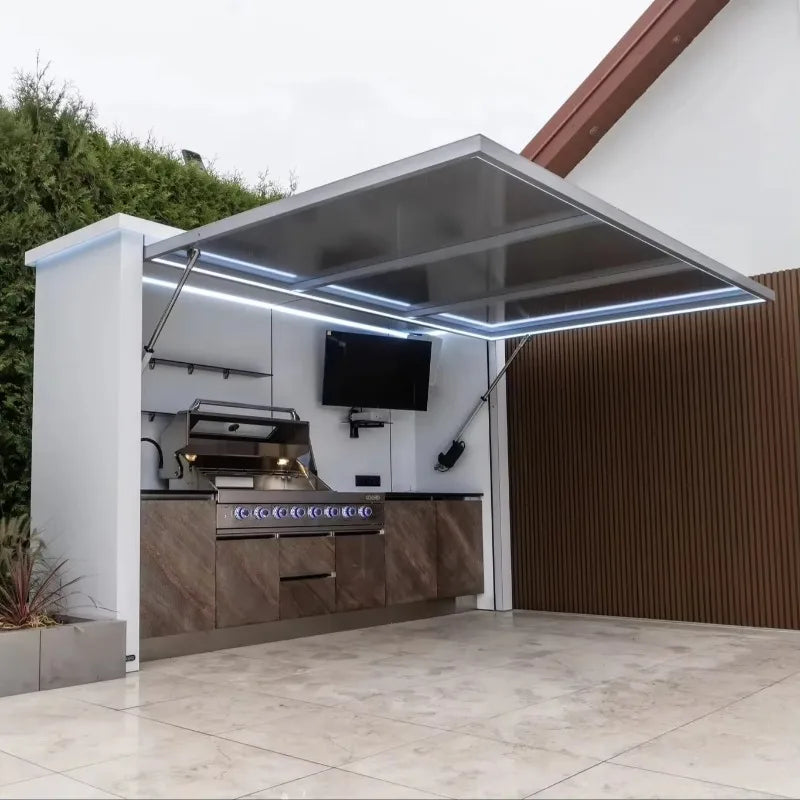 Customized Outdoor Kitchen Gas Grill Kitchen Cabinet and BBQ Grill With Shed Outdoor Kitchen Modules