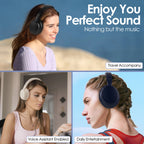 Siindoo JH-820 Wireless Bluetooth Headphones, 60H Playtime,3 EQ Sound Modes,Foldable Lightweight Bluetooth 5.4 for Travel Study