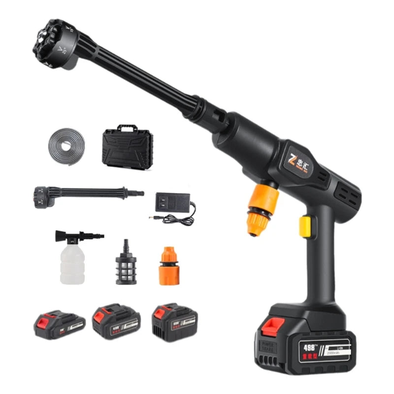 Cordless Pressure Washer Handheld Cleaner Portable Car Washer 6-in-1 Nozzle Battery Operated Washer for Car Garden