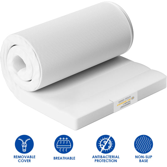 AUTHMIC Gel Foam Memory Mattress Topper 7-Zone Ergonomic Breathable Washable Cover Non-Slip for Home Sleep Comfort