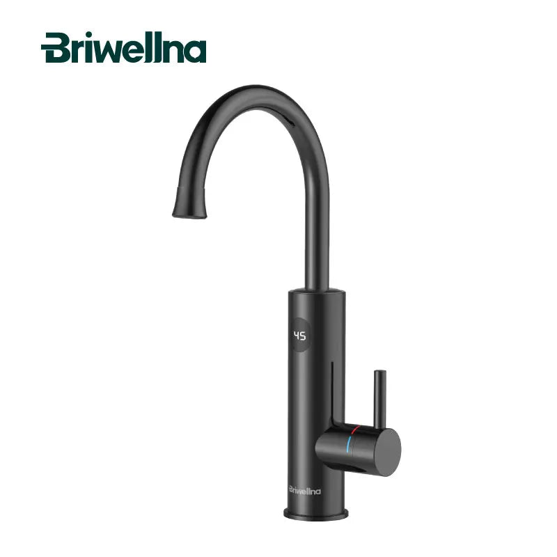 Briwellna Tankless Water Heater Faucet 220V Electric Water Heating Faucet 360 Degrees Swivel Spout Water Heater Flowing