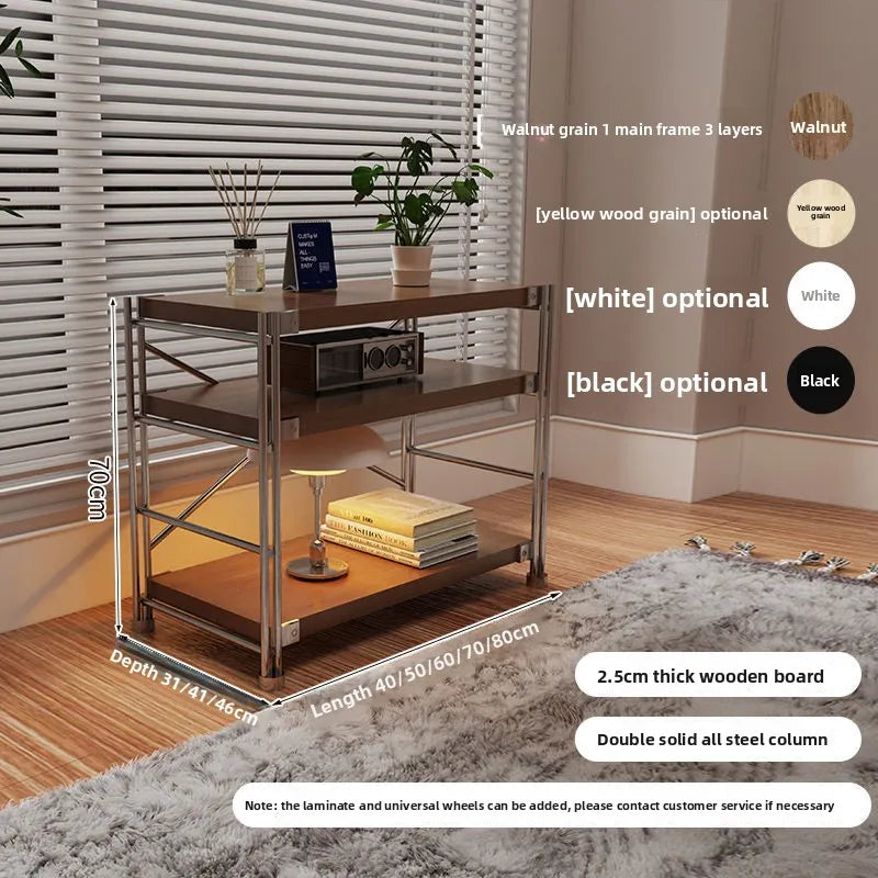 Japanese-style Multi-layer Storage Rack Floor Bookshelf Simple Kitchen Shelf Storing Microwave Home Organization Accessories