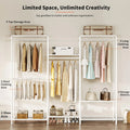 Joiscope Wardrobe Closet Organizer, Heavy Duty Clothes Rack, Closet System With 4 Closet Rods & 5 Closet Shelves, Adjustable