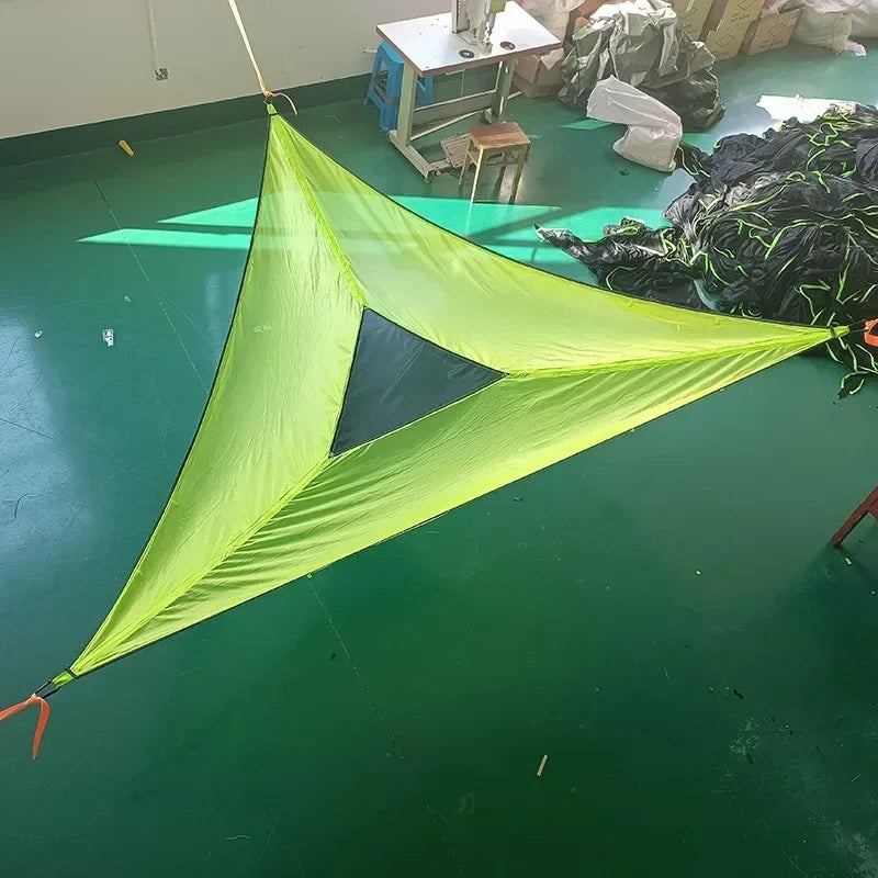 Portable Triangle Hammock 4Mx4Mx4M Multi Person Aerial Mat Convenient Outdoor Camping Sleep Hammock Portable Hanging Bed