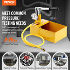 VEVOR Hydrostatic Test Pump Max 25bar Single/Dual Valve 1.4/2.8 Gal Tank Hydraulic Manual Water Pressure Tester Kit for Pipeline