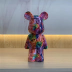 28cm Building Block Bear Statue DIY Creative Animal Sculpture Art Decor Unique Gift for Collectors  Kids Cool Desk Display Model