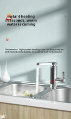 Electric Water Heater 220V Kitchen Faucet Tankless Instant Heating Water Tap Flowing Heated Mixer Digital Display