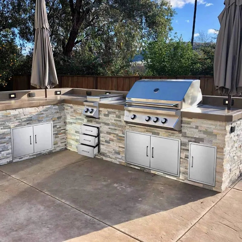 Custom Garden Outdoor Modular Kitchen Cabinets Complete Stainless Outdoor Kitchen Sturdy For Patio Commercial Use