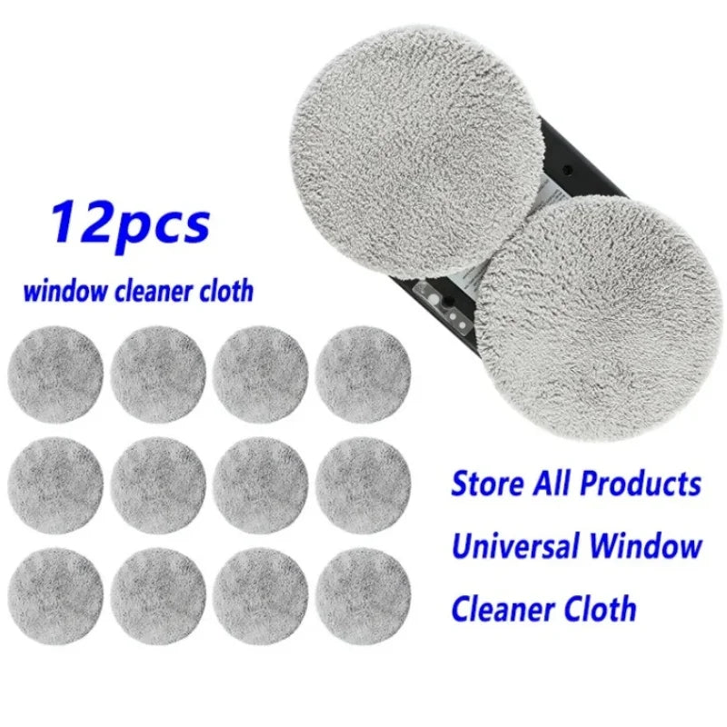 DIVEDEER 12 pcs Window Cleaner Rags Vacuum Cleaner Rags Electric Window Cleaner Round Rags