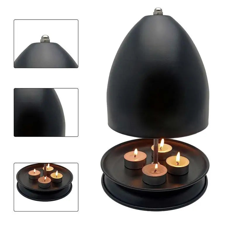 Heating Candle Stove Metal Radiator Tealight Double-Walled Tea Light Candle Heater Home Decoration for Study Office Living Room