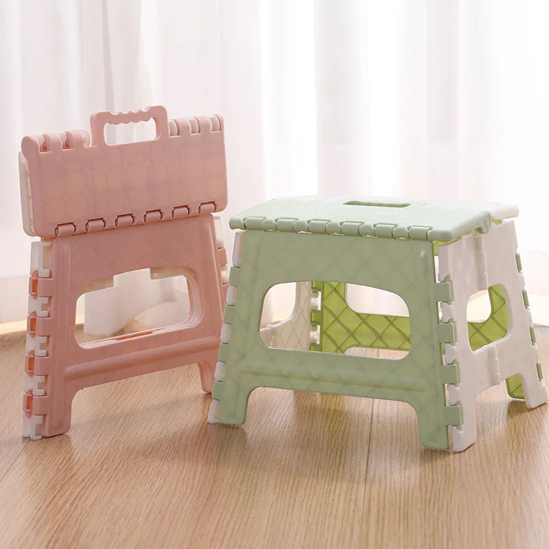 Popular Foldable Plastic  Bathroom Lightweight  Step Stool  Storage Chair