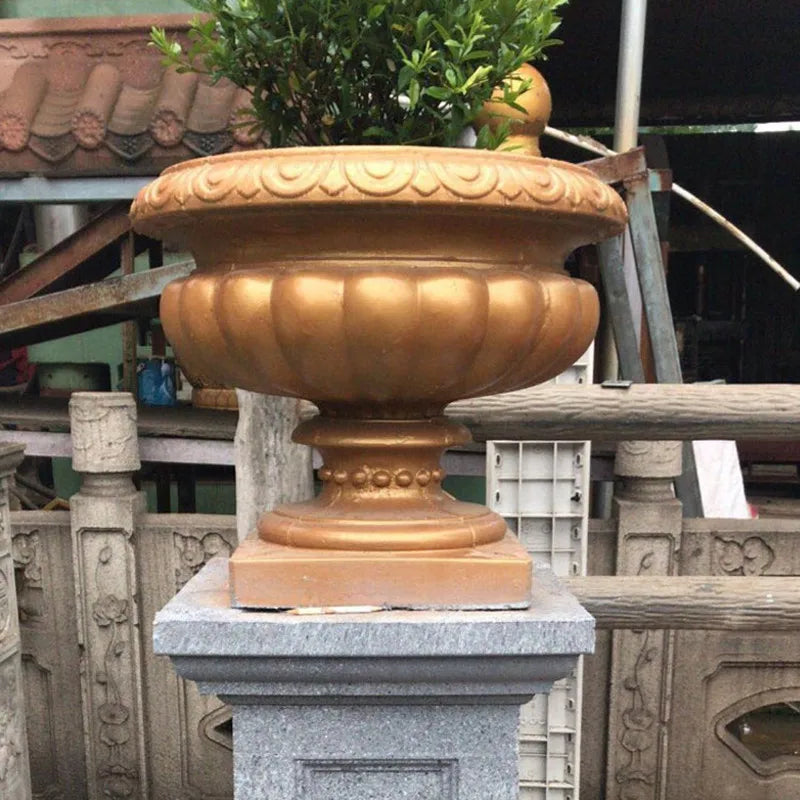 Classic Round Cement Flower Pot Mold, Durable ABS Plastic Planter, Round Cup Vase, Outdoors Bonsai Urn Mold, Dia 42cm/ 16.5in