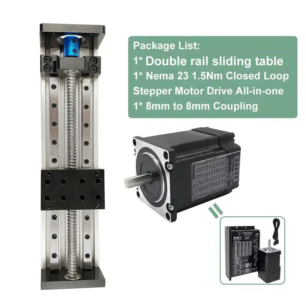 Linear Rail Motor Kit CNC Ball Screw Sliding Table SFU1605 Nema23 Motor Slide Table Linear Guide Stage XYZ Axis Motion Module