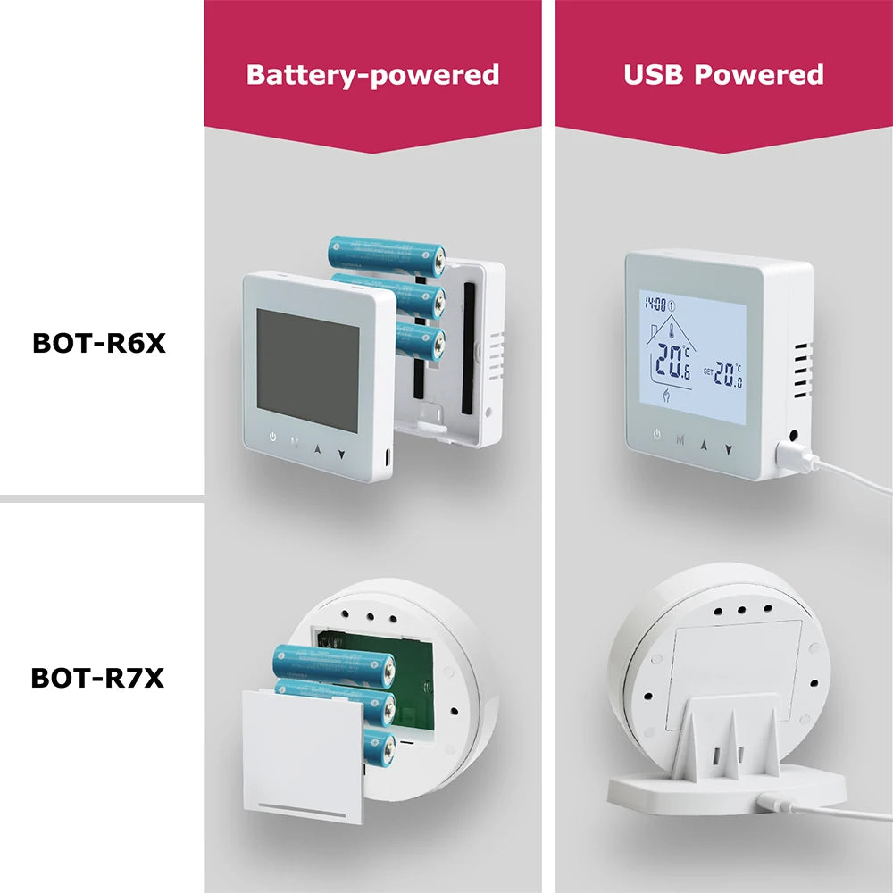Beok 433MHZ Wireless Thermostat for Gas Boiler Tuya Smart WIFI Temperature Controller for Room Heating Battery Thermoregulator