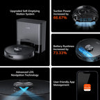 ILIFE T20S LDS Robot Vacuum Cleaner,5000 Pa,Auto Empty Dock 60 Days Hands off Cleaning Vacuum And Mopping Wet / Dry Sweeping