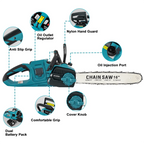 PATUOPRO 16 Inch Brushless Chainsaw Cordless Electric Chain Saw Wood Cutting Garden Pruning Power Tools For Makita 18V Battery