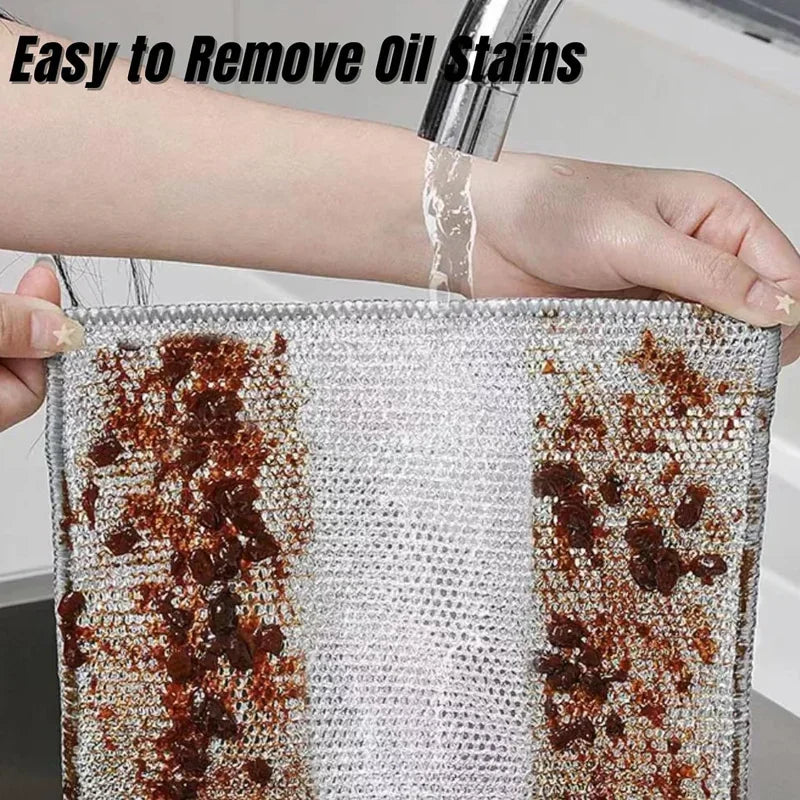 Microfiber Cleaning Cloths Kitchen Metal Cloth Towels Clean Food Frets Microfiber Napkins for Kitchen Stainless Steel Cloth