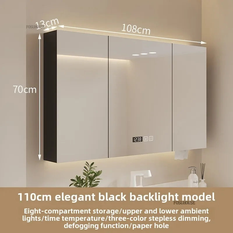 Bathroom Wall Mounted Mirror Cabinet Modern Smart Bathroom Cabinets with Mirror Creative Bathroom Storage Cabinet Home Furniture