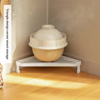 Kitchen Metal  Triangular Iron Rack Heat Insulation Pot Rack Heat-Resistant Corner Countertop Frying Pan Storage Rack