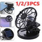 1/2/3PCS Solar Powered Cooling Fan Clip On Mini Solar Fan Outdoor Camp