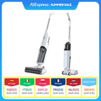 ILIFE W90 Cordless Wireless Wet Dry Smart Mop Washing , 5500Pa Suction, 1 Min Self Cleaning, Large Dual Water Tank