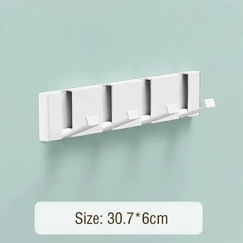 Foldable Coat Rack Wall Hanger Shelves Steel Shelf Behind Door Hooks Clothes Organizer Towel Rack Key Storage Bathroom Furniture