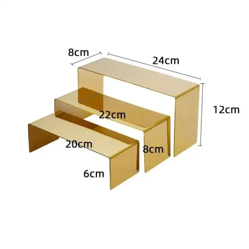 Purse Display Stand 3pc/set Stainless Steel Risers Display Stand,  Risers for Display Perfume Handbag Shoe Display Holder Stands