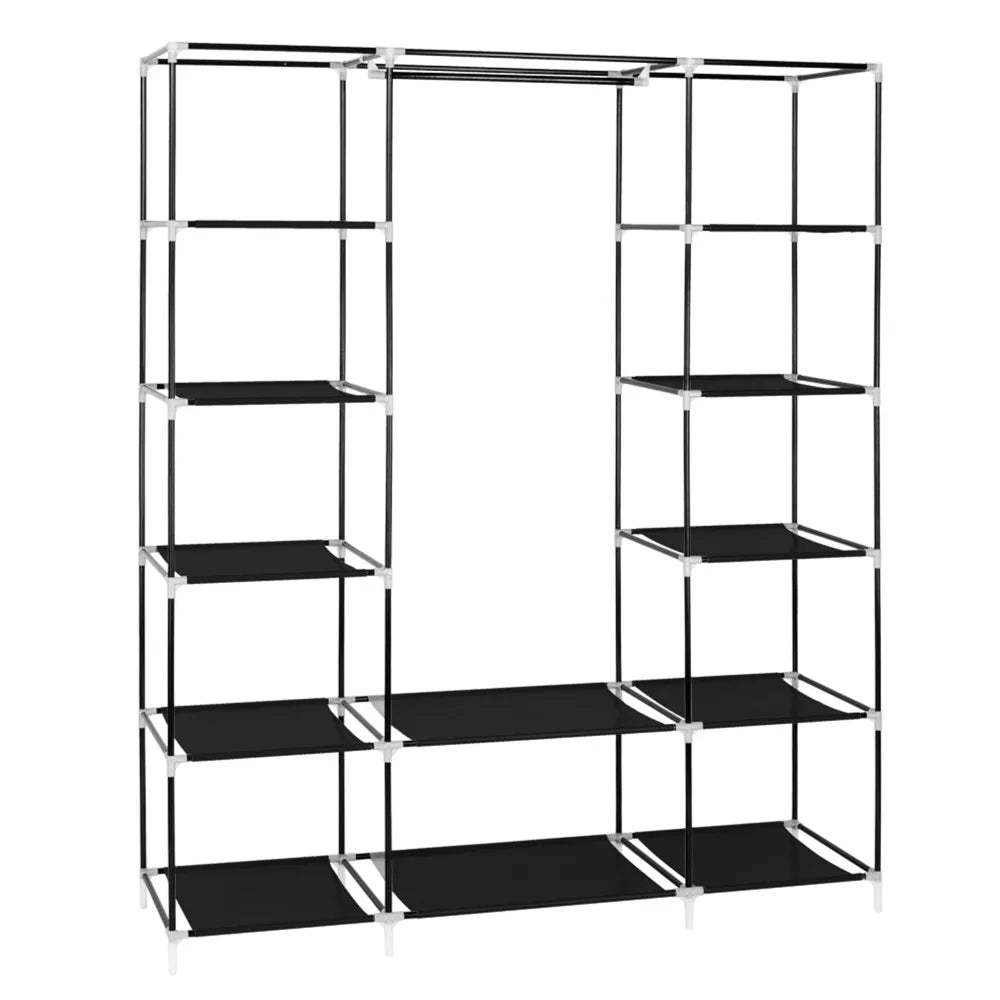 69" Portable Clothes Closet Wardrobe Storage Organizer with Non-Woven Fabric Quick and Easy to Assemble Extra Strong