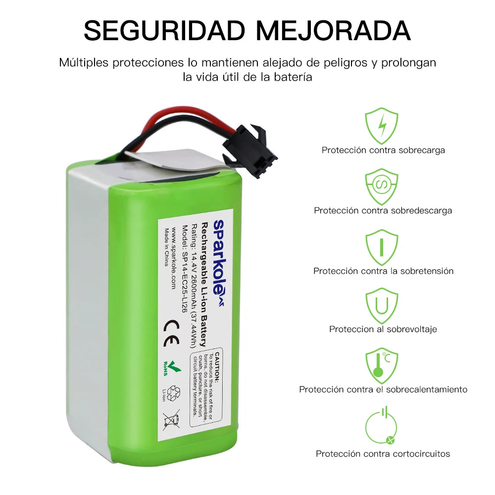 14.4V 2600mAh Replacement Battery for Conga Excellent 990 1090 1790 Deebot N79S N79 DN622 Robovac 11 11S 11S Max, 30, 30C, G30