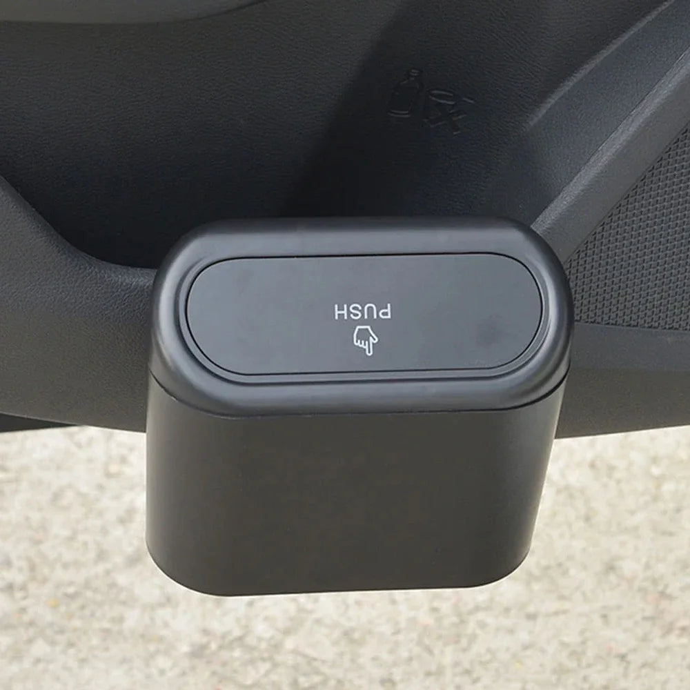 1L Car Interior Storage Case Trash Garbage Box Door Bin Push Can Mini Tray Dustbin Seat Clip Stand Holder Automotive Accessories