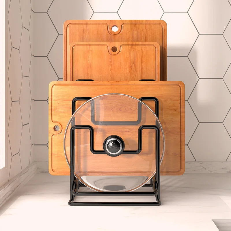 Cutting Board Holder Rack Kitchen Countertop Drain Storage Shelf Multi Layer Space Saving Cutting Board Practical Organizer