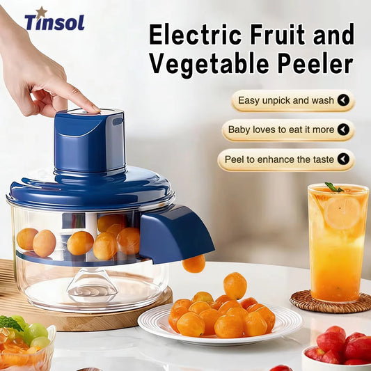 TINSOL New Electric Grape Peeler Automatic Mini Fruit Peeling Tool Smart Vegetable & Fruit Peeler Kitchen Peeling Wonder