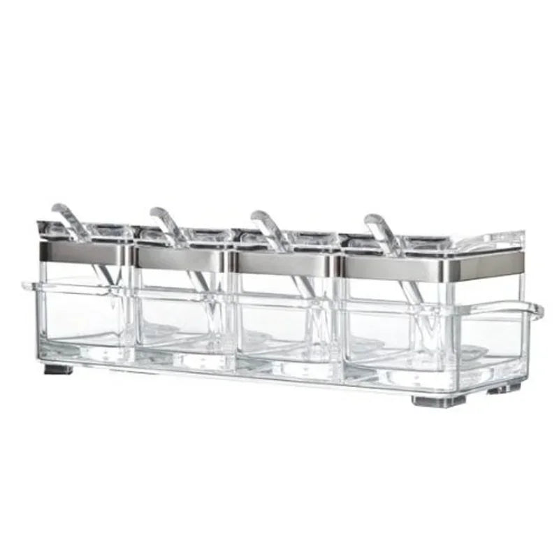 Kitchen Supplies Acrylic Seasoning Box Spice Jar Set Condiment Cruet Bottle Kitchen Organizer and Storage Container