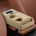Car Armrest Box Heightening Pad Multifunctional Storage Box Water Cup Case Luxury Vehicle Storage Tissue Holder Organizer N3F6