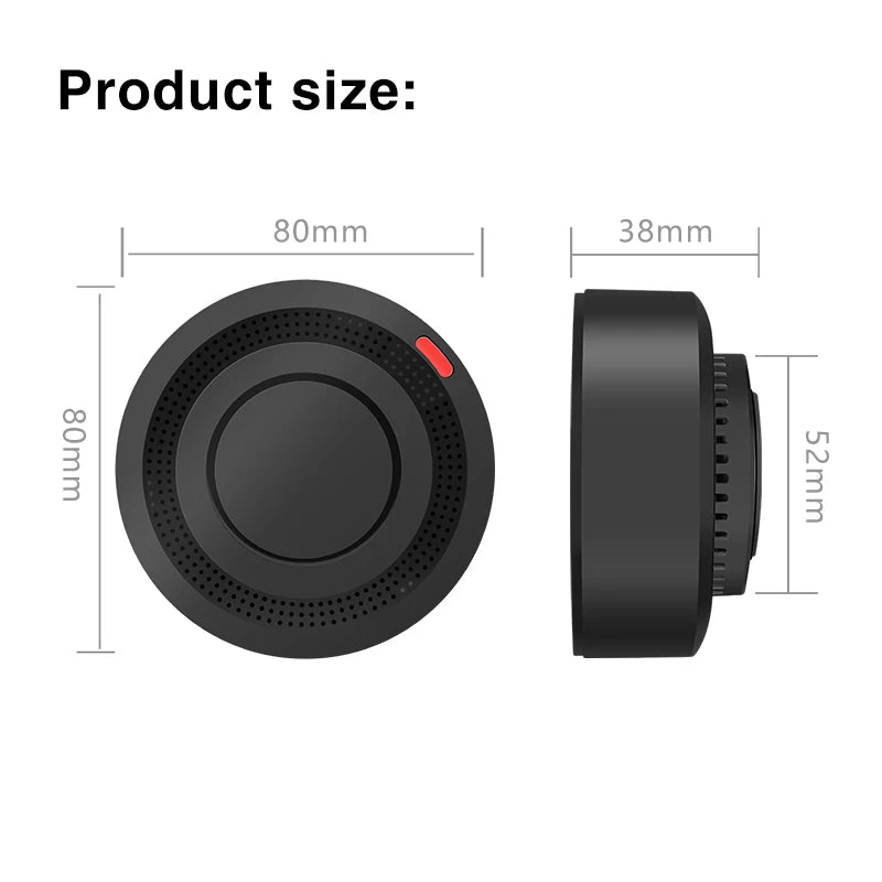 Tuya Smart WiFi Smoke Detector Smart Home 85dB Real-time Monitoring Remote Alarm Notification App Control Works With Alexa