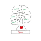 Wooden Family Tree Puzzle,Personalized Customized Free Engraving Custom Name Christmas Tree,Desktop Ornament Decorations Gifts