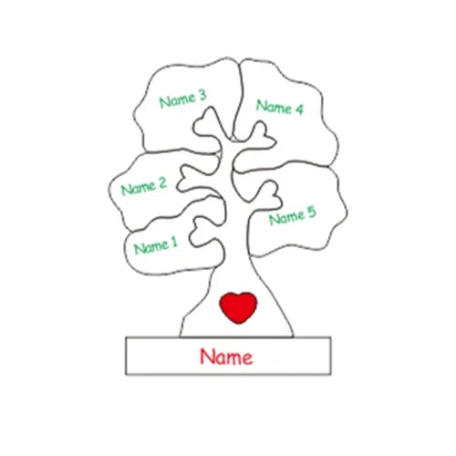 Wooden Family Tree Puzzle,Personalized Customized Free Engraving Custom Name Christmas Tree,Desktop Ornament Decorations Gifts